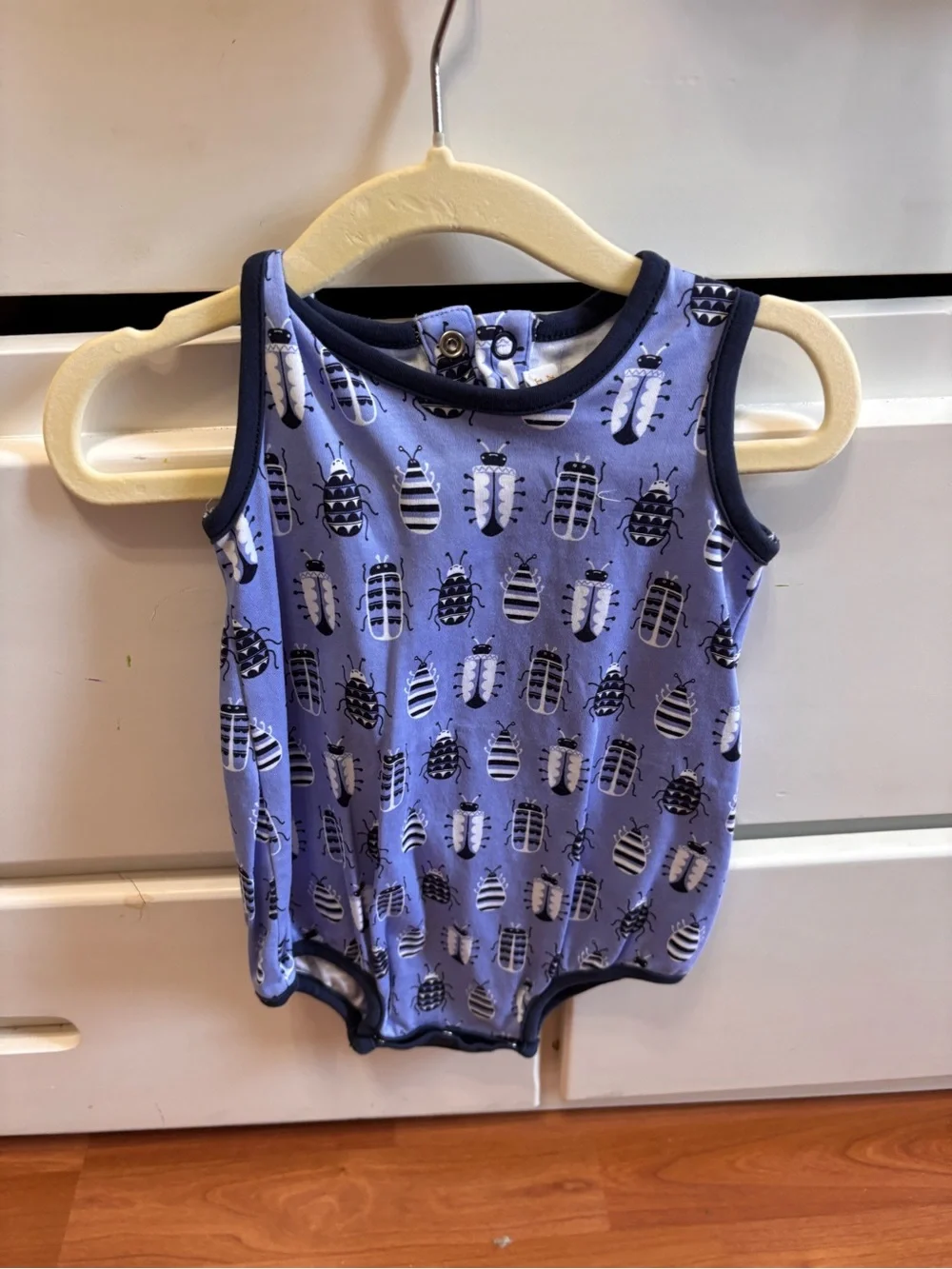 TBBC Boys Blue Bug Print Baby Tank Bodysuit